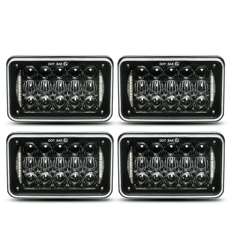 LX-LIGHT DOT Approved 60w 4x6 inch LED Headlights Rectangular Replacement H4651 H4652 H4656 H4666 H6545 with DRL Compatible with Peterbil Kenworth Freightinger Ford Probe Chevrolet Trucks - Image 2